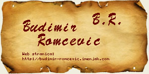 Budimir Romčević vizit kartica